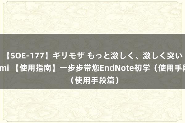 【SOE-177】ギリモザ もっと激しく、激しく突いて Ami 【使用指南】一步步带您EndNote初学（使用手段篇）