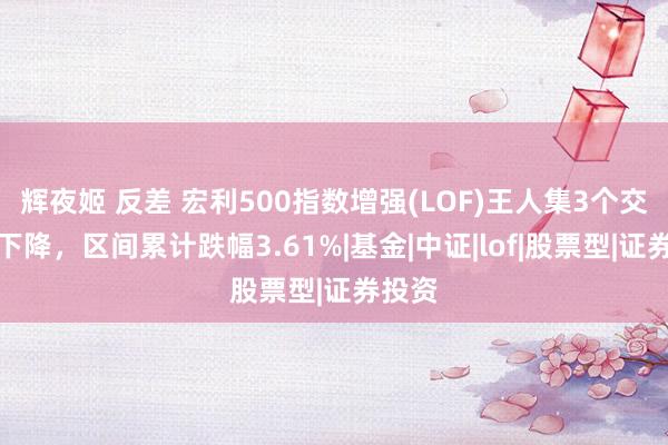 辉夜姬 反差 宏利500指数增强(LOF)王人集3个交游日下降，区间累计跌幅3.61%|基金|中证|lof|股票型|证券投资