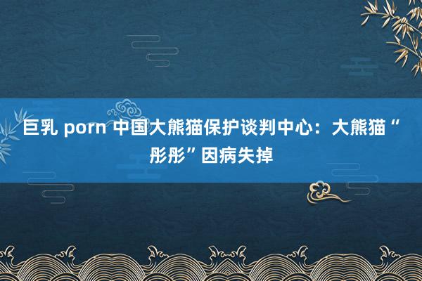 巨乳 porn 中国大熊猫保护谈判中心：大熊猫“彤彤”因病失掉